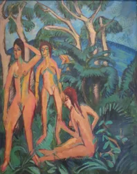 Bathers beneath Trees